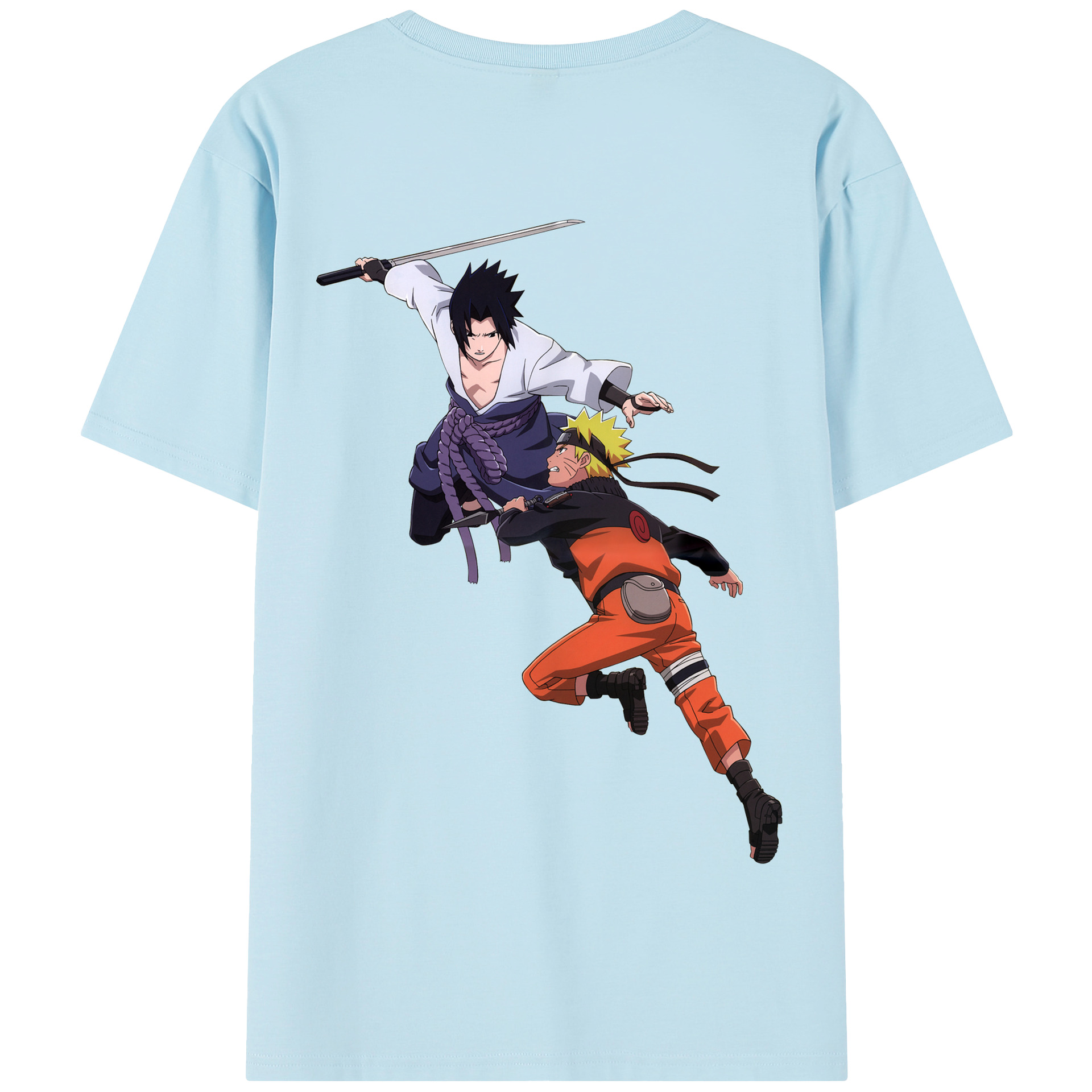 （画像用） NARUTO -ナルト- うちは サスケ Uchiha Sasuke 綿100％半袖Tシャツ（背面プリント）